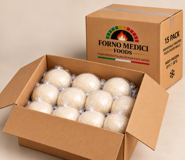 Forno Medici Foods Artisan Pizza Dough Balls – 10 oz, 15-Pack (Frozen)