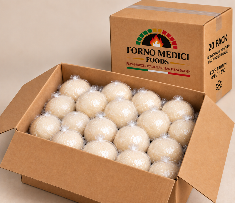 Forno Medici Foods Artisan Pizza Dough Balls – 10 oz, 20-Pack (Frozen)