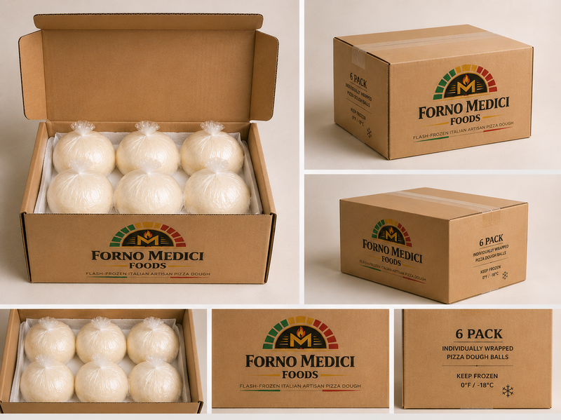 Forno Medici Foods Artisan Pizza Dough Balls – 10 oz, 6-Pack (Frozen)